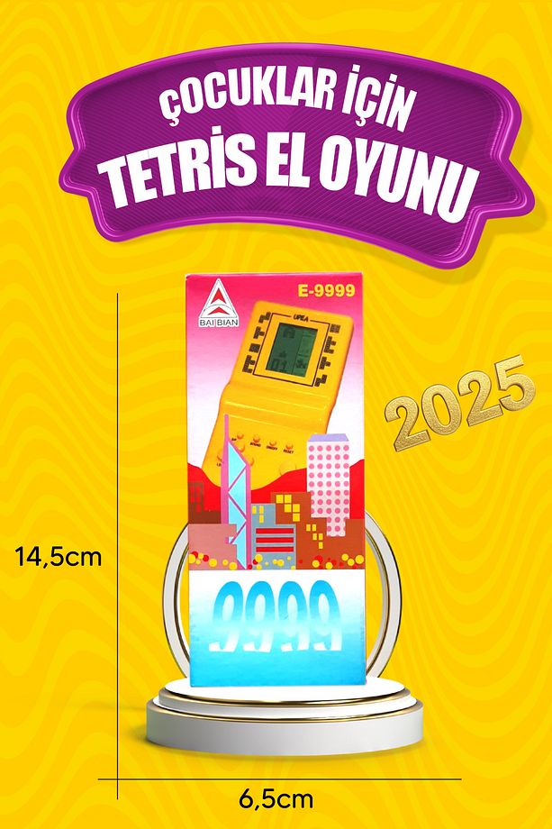 Pilli Tetris Gameboy Nostalji Mavi Oyuncak - 5