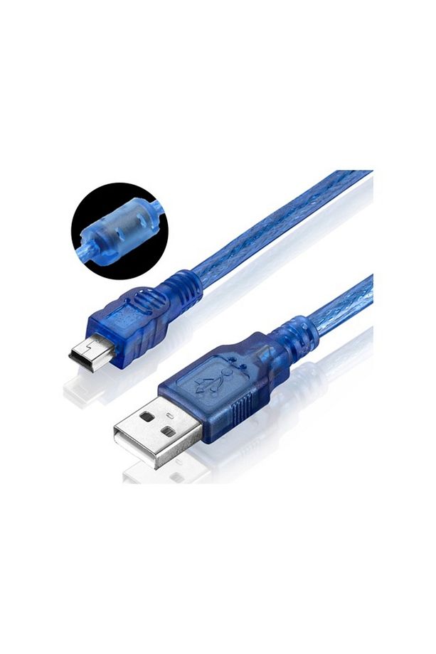 1.5 Metre Ps3 Joystick Kol Şarj Kablosu 5 Pin Mini Usb Ipod Şarj Kablosu Şeffaf 1.Kalite - 1