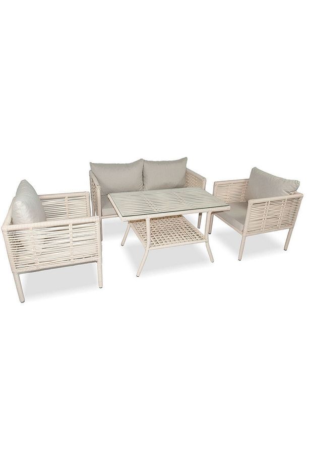 New York Rattan Bahçe Takımı 2 1 1 Sehpa-kum - 3