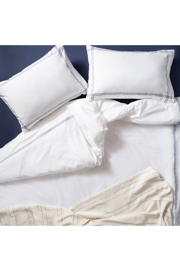 Brıto White Cotton Duvet Cover Set