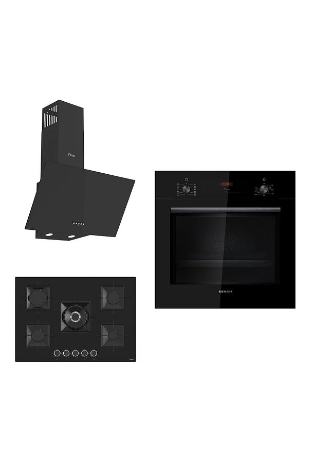 & Ferre Large Castelo 3 lü Ankastre Set ( HB012FBB1T - SS035 - D086 ) 75 cm Ocak - 1