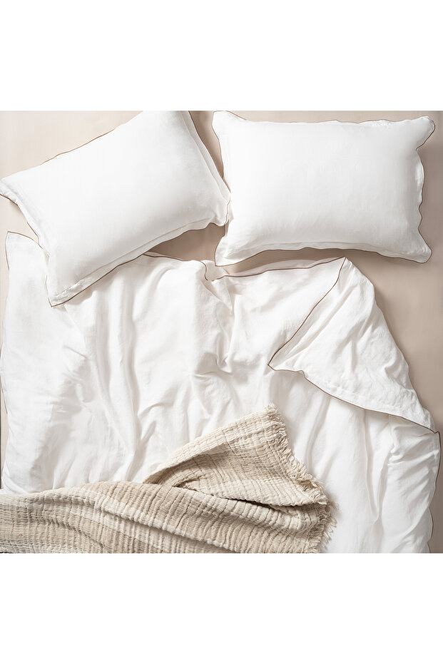 Mino Natural King Size Cotton Duvet Cover Set
