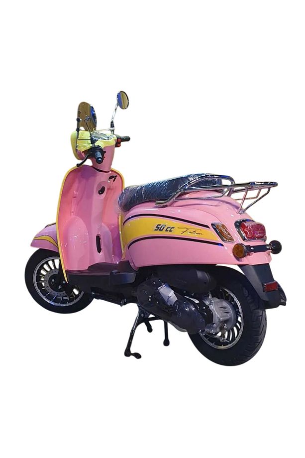 Turtle 50 Benzinli Scooter - Pembe/Sarı - 4