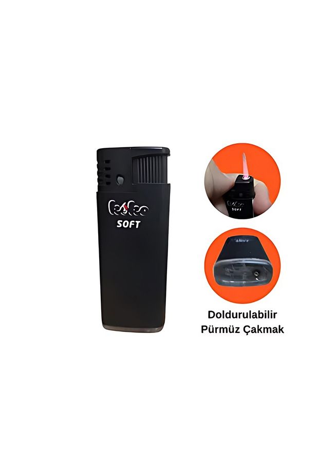 TURBO 2000 SOFT SİYAH MANYETOLU ÇAKMAK 50 ADET - 1