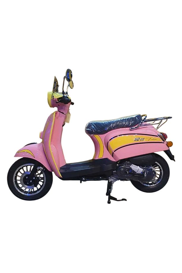 Turtle 50 Benzinli Scooter - Pembe/Sarı - 3