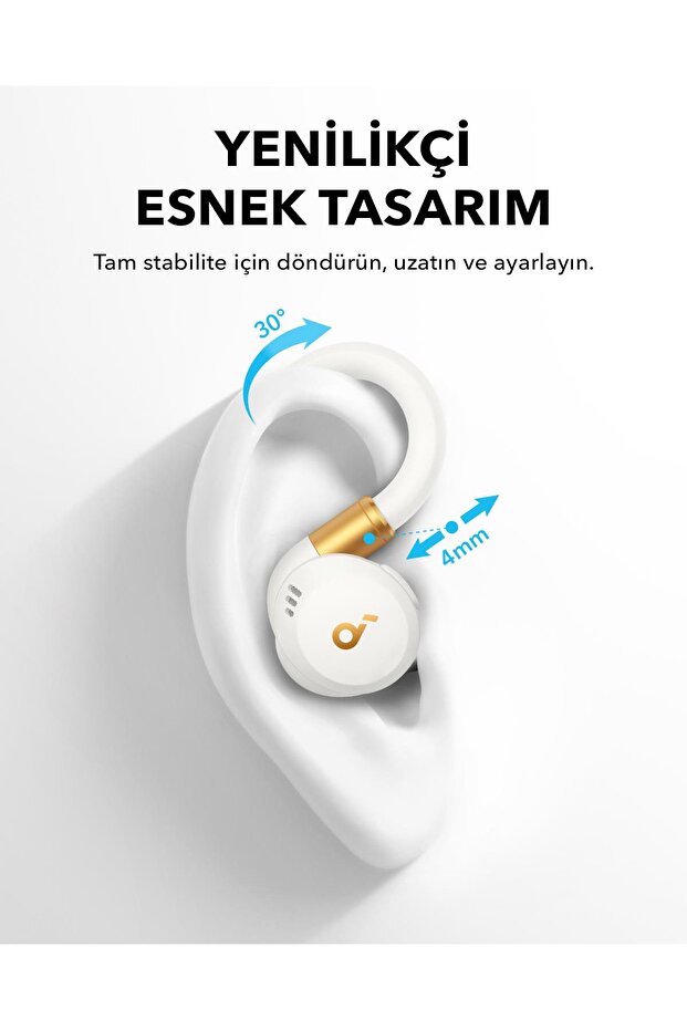 Soundcore Sport X20 Kablosuz Egzersiz Kulaklığı, Gürültü Engelleme, Beyaz - A3968 - 3