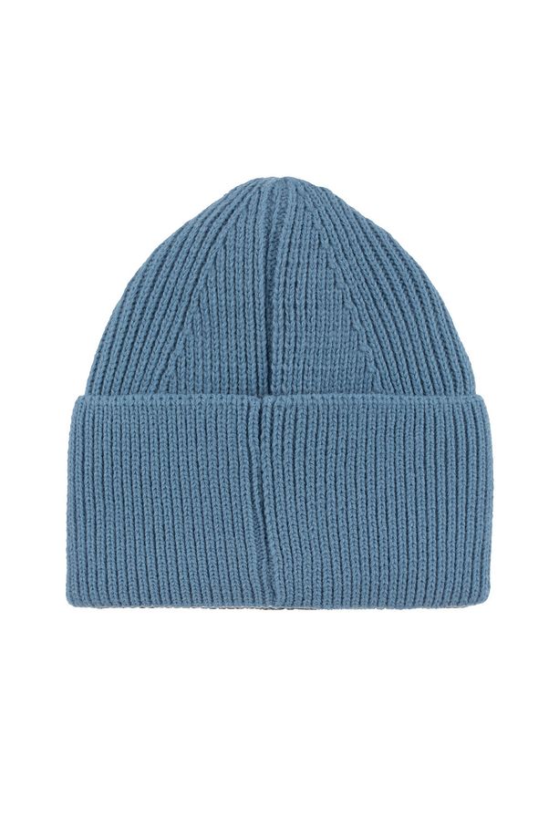 Unisex Açık Mavi Triko Akrilik Yumuşak Bere Logolu Esnek Triko Kışlık Çift Katlamalı Basic Mali - 6