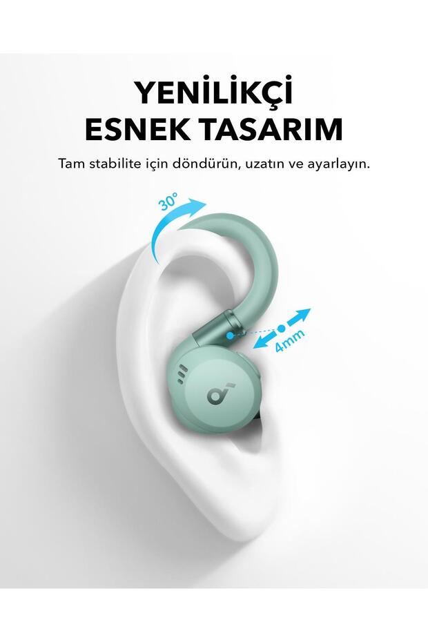 Soundcore Sport X20 Kancalı Kulak Içi Sporcu Kulaklıkları - Yeşil - A3968 - 3