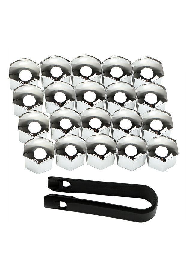 Silver 20Pcs Special Socket Auto Hub Screw Cover 17mm Bolt Rims Exterior Decoration Protection Car W