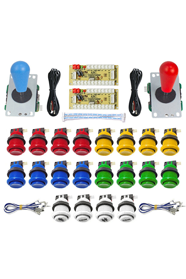 مجموعة Arcade 2 Player Zero Delay Kit Mando Arcade USB Encoder إلى Pc Rasberry Pi Happ زر ضغط Joysti... - 8
