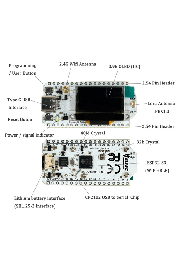 2Sets ESP32 LoRa V3 Development Board 868MHz 915MHz SX1262 0.96 Inch OLED Display BT WIFI Lora Ki... - 2