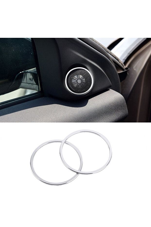 Silver Car Door Audio Speaker Cover Trim Sticker Fit For Land Rover Range Evoque Convertible Ember E