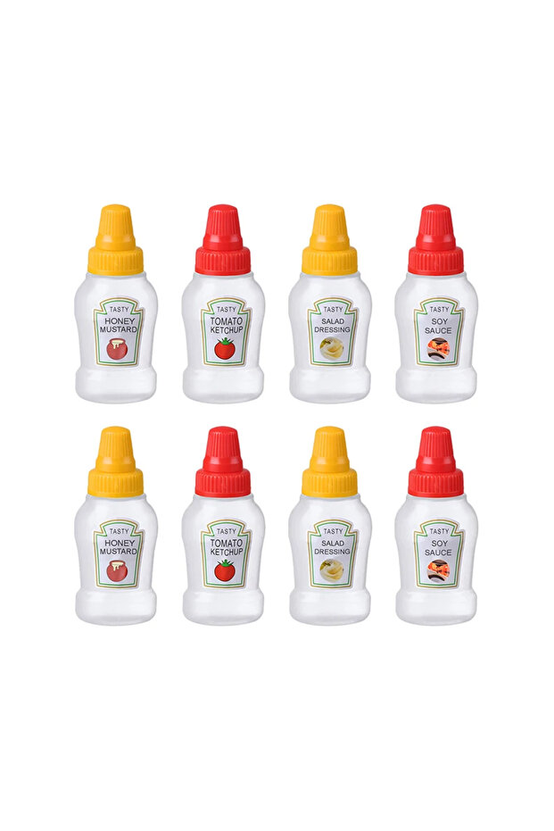 8pcs 4/8pcs Mini Condiment Squeeze Bottles 25ml Honey/Ketchup/Soy Sauce/Salad Dressing Dispensers Lu