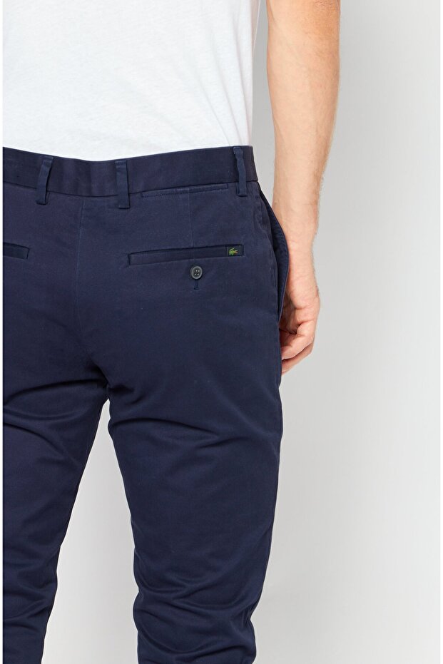 بنطال تشينو سادة بقصّة Slim Fit للرجال، أزرق داكن - 4