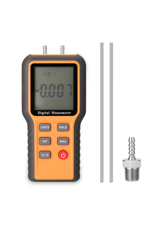 Digital Manometer ℃ ℉ Switchable 12 Pressure Units LCD Display Adjustable Temperature Tool Pipes... - 3