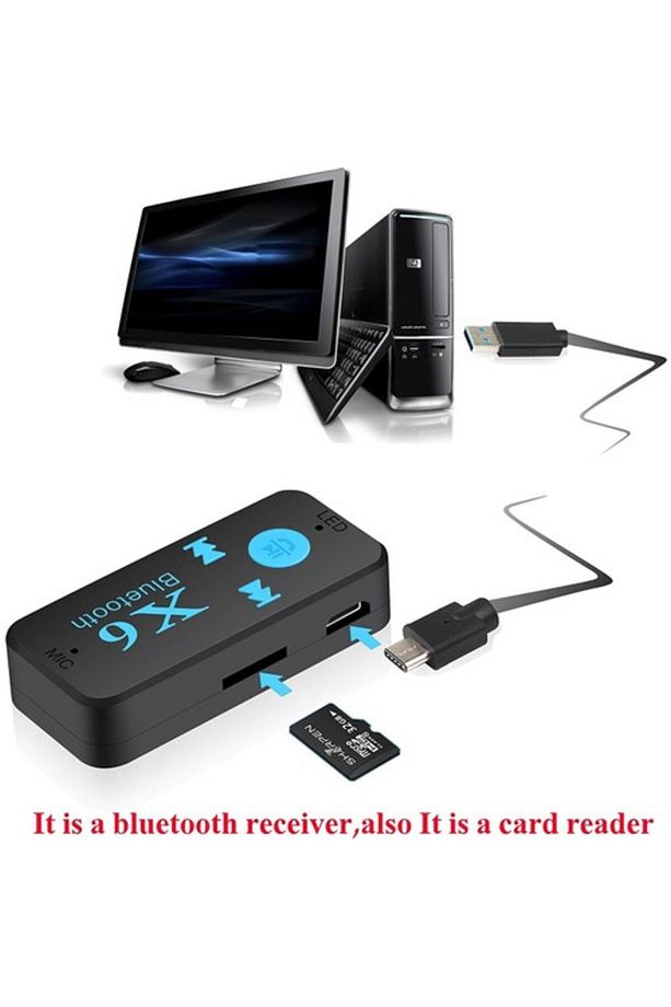 Case 4u Bluetooth Müzik Alıcısı 3.5 Mm Aux Adaptör Araç Kiti 3in1 - Cyber An-6999 X6 - 7