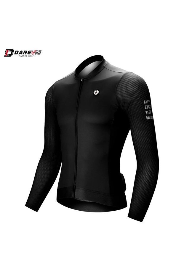 Asian-XXL Black DAREVIE Man Cycling Jersey 2024 Summer Breathable Long Sleeve Men's Cycling Clothing