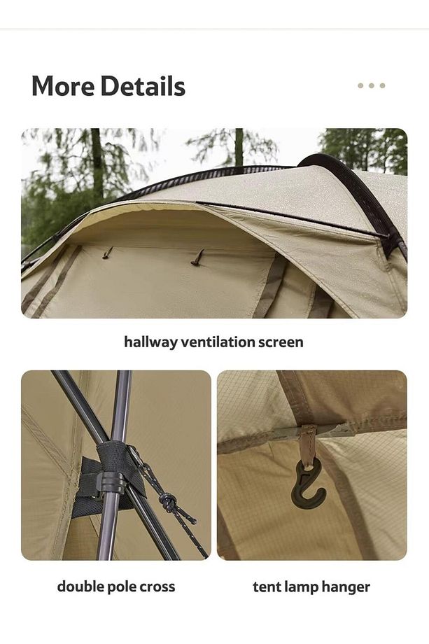 Glamping Upf50 Aries Beta 4-6 Kişilik Tünel Çadır - 4