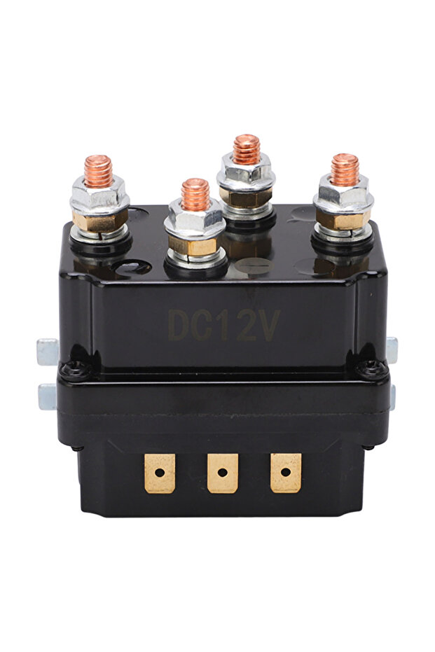 black Winch Relay 250A Integrated Waterproof ABS Brass Electric Winch Relay for Off Road Vehicle 12V