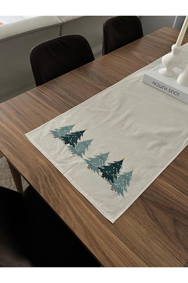 Çam baskılı ham bez runner - 4