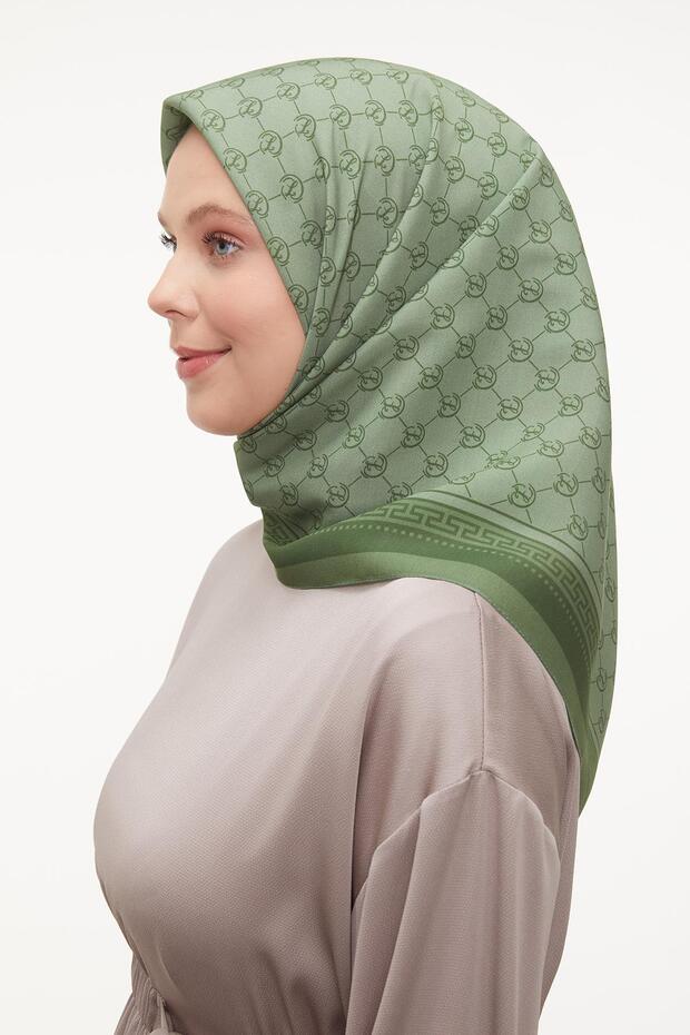 Green L Pattern Aura Scarf - 4