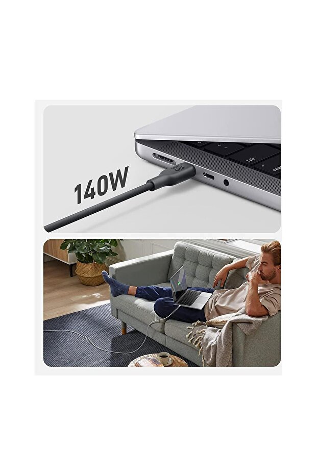 543 USB-C to USB-C Kablo - Siyah - A80E2 - 2