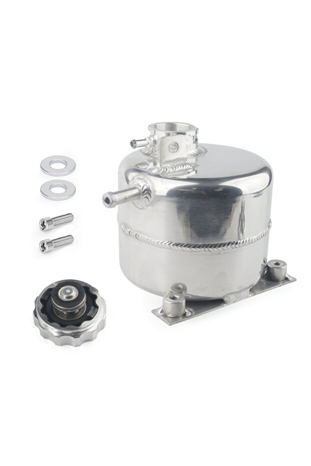 Silver Coolant Header Expansion Overflow Water Tank Cap Reservoir Can Car Accessories For 02-08 BMW