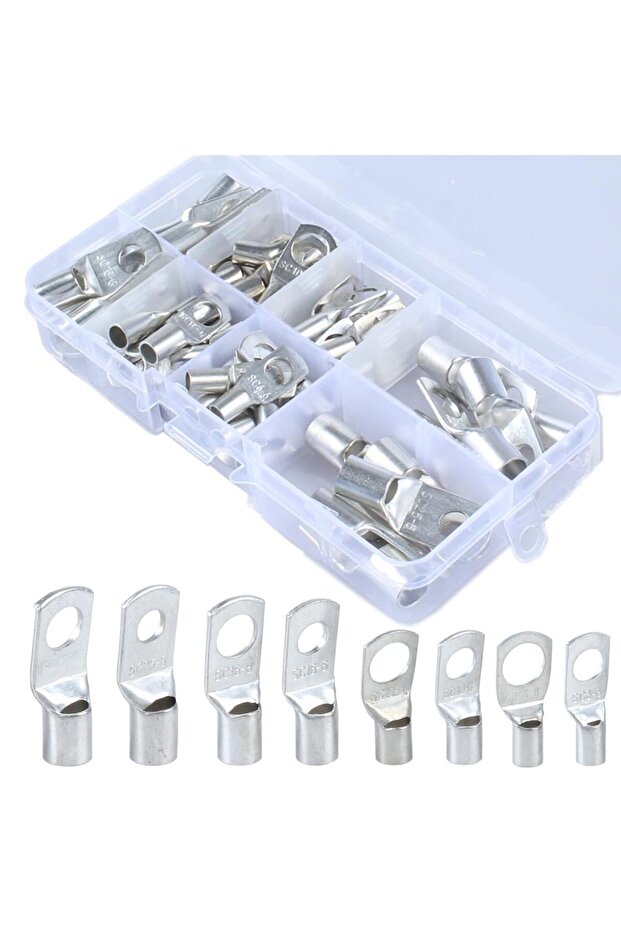 60pcs kit 60PCS Tinned Copper Wire Lugs kit, Battery Terminal connectors Cable Ends, Ring terminals