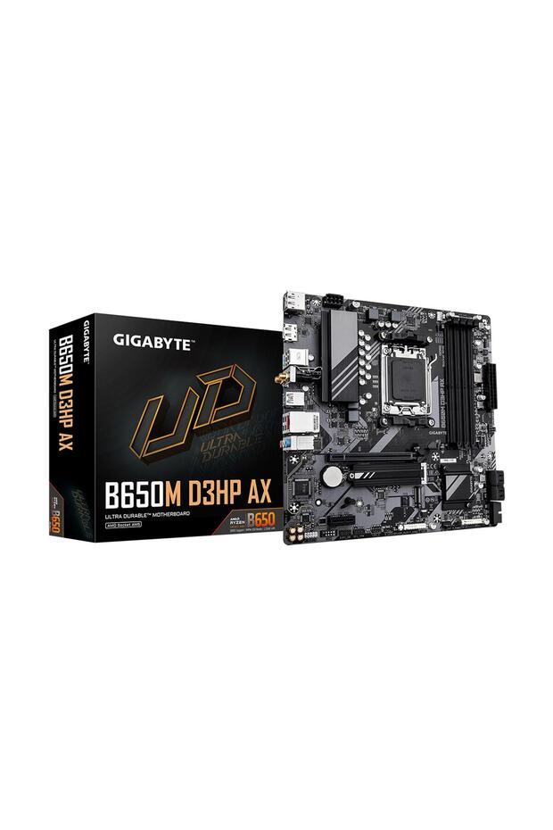 B650M D3HP AX AMD B650 AM5 DDR5 7600MHz (OC) HDMI/DP M.2 Wi-Fi RGB mATX Anakart - 1