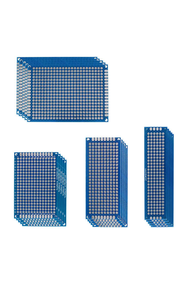 20 قطعة/الوحدة مجموعة لوحة PCB مزدوجة الوجهين لوحة توصيل 2 × 8 3 × 7 4 × 6 5 × 7 سم تجربة PCB عالمية زرقاء...