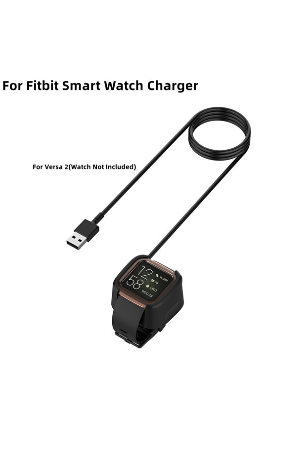 شاحن USB قابل للاستبدال لـ Versa 2، كابل شحن USB لسوار Charge2 الذكي، كابل شحن لـ versa ban...