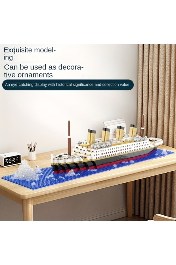 Micro Diamond Small Particle Titanic Building Block Iceberg Scene Desktop Model Boy and Girl Puzz... - 5