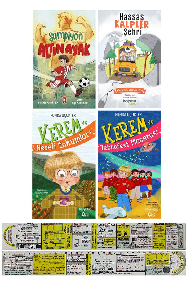 Funda Uçuk Er Çocuk Kitapları 4'lü Set / Şampiyon Altın Ayak+Hassas Kalpler Şehri-Kerem - 1