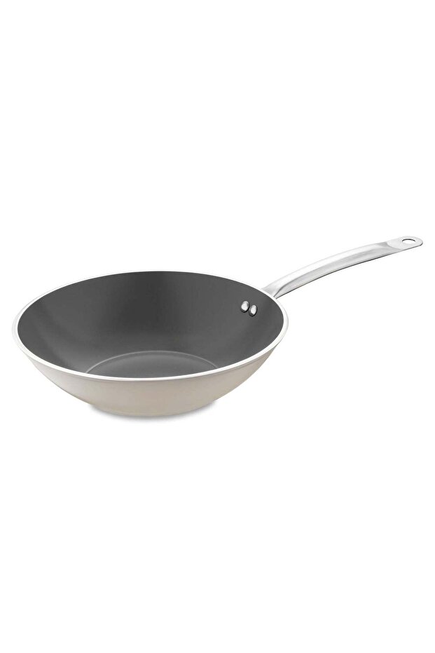 Swiss Crystal Beige Wok Pan 28 cm