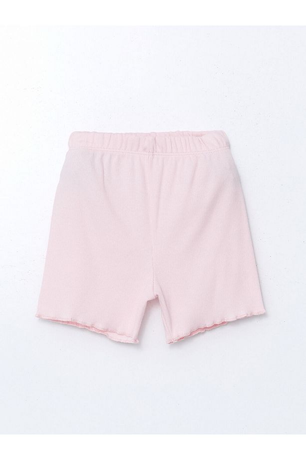Pembe Bisiklet Yaka Kız Bebek Şortlu Pijama Takım 2'li - 4
