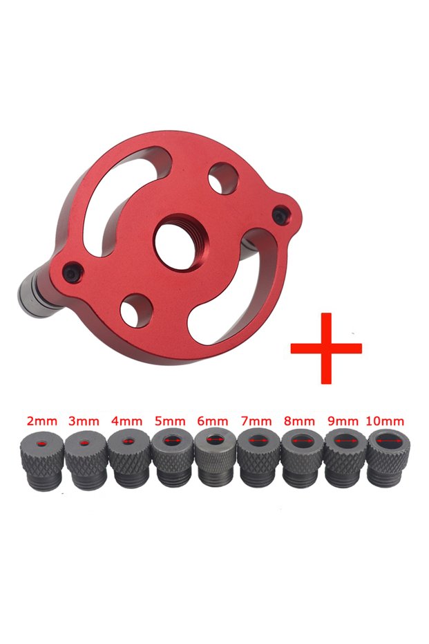 Red-10pcs 2-10mm Vertical Doweling Jig Self-centering Drill Guide Locator Woodworking Hole Puncher o