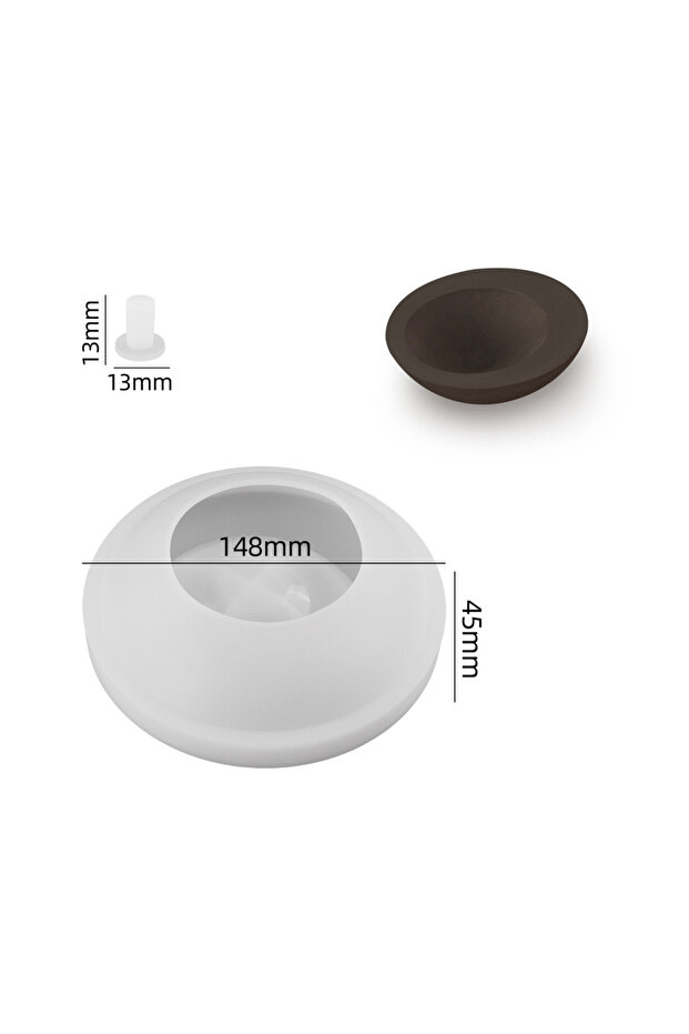 S 1pc Irregular Round Bowl-Shaped Silicone Mold for Decoration, Glossy Storage Tray, Plaster, Ornam.