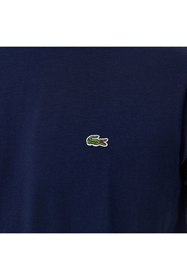 Erkek Slim Fit Bisiklet Yaka Lacivert T-shirt - 7