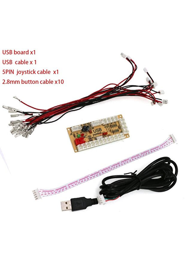 توصيل جهاز تشفير USB للوحة بدون تأخير للاعب واحد مع كابل لجهاز الكمبيوتر Raspberry Pi Arcade Game 8 Way Joy - 1