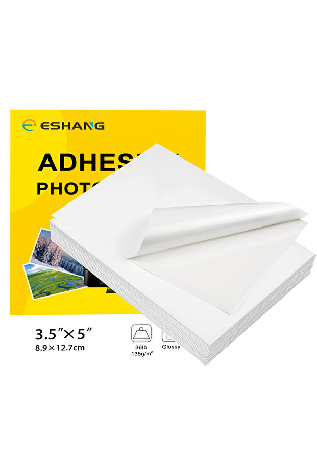 3.5 x 5 Inch-135 ESHANG100 Sheets Glossy Self-Adhesive Photo Sticker Paper for Inkjet Printer 3.5x5