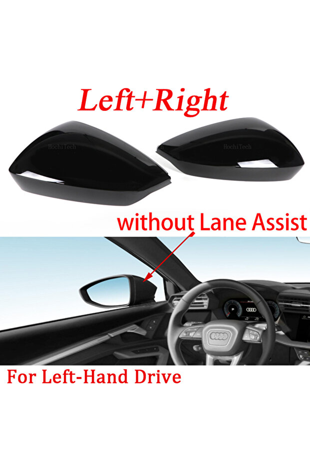 Glossy Black Carbon Fiber Rearview Mirror Cap Wing Side Mirror Cover Fit For Audi A3 S3 RS3 8Y RS 3
