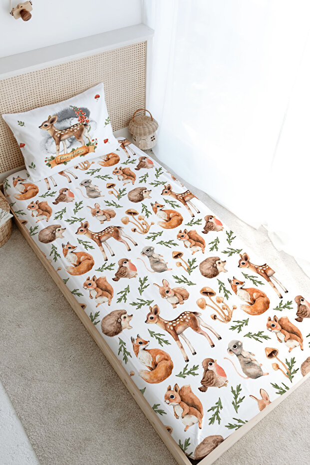 Single Fitted Sheet Set - Iconic Series - Autumn Forest Animals