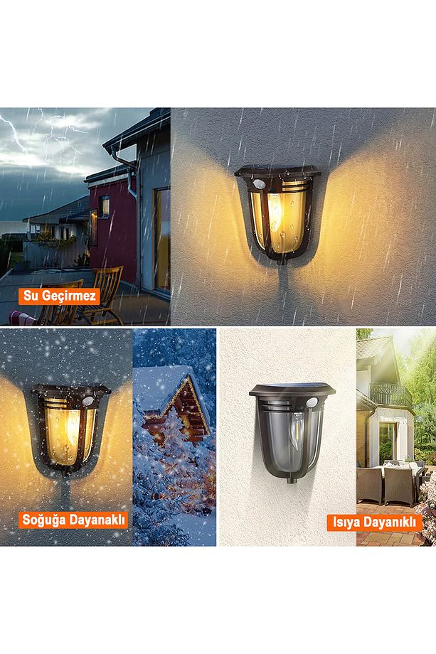 Güneş Enerjili Hareket Sensörlü, Cob Led Duvar Aplik / Gt-sl18 - 2