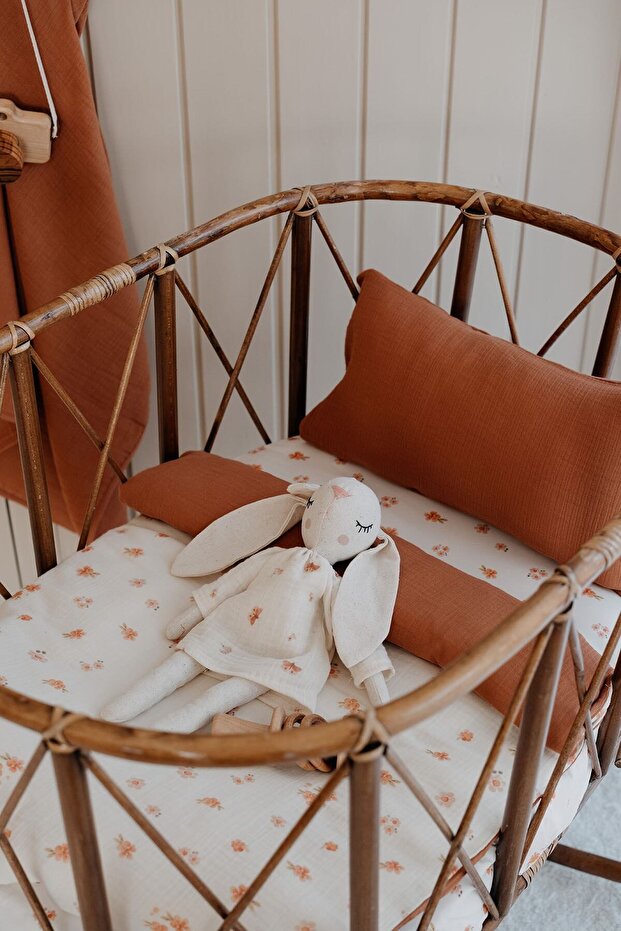 Park Bed Muslin Duvet Cover Set (80X110)| Peachy Flowers