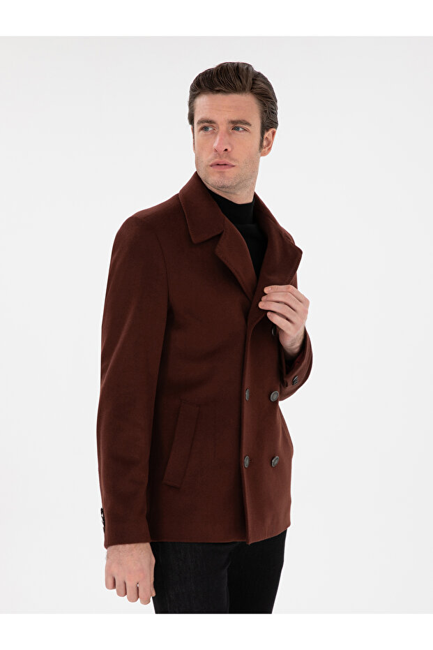 معطف من الصوف المخلوط من Pas Slim Fit 50293483-VR040