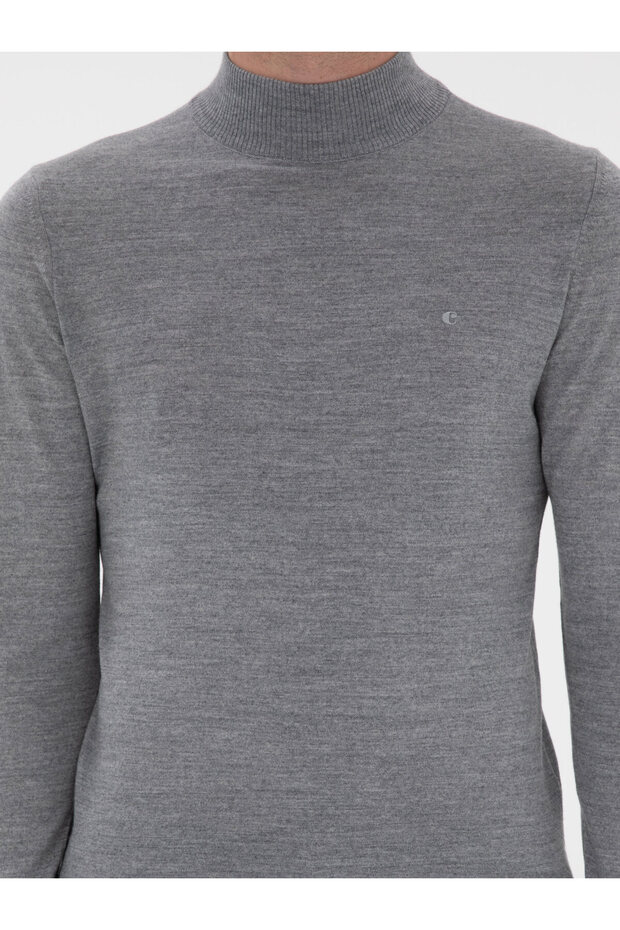 Füme Slim Fit Yün Karışımlı Yarım Balıkçı Yaka Basic Triko Kazak 50293281-VR058 - 6