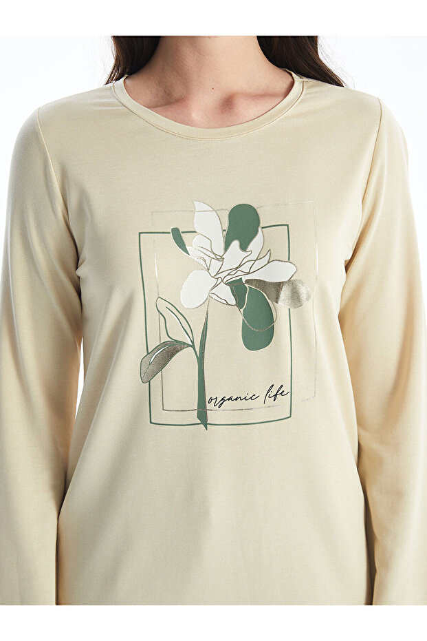 Crew Neck Printed Women's Tunic - 4