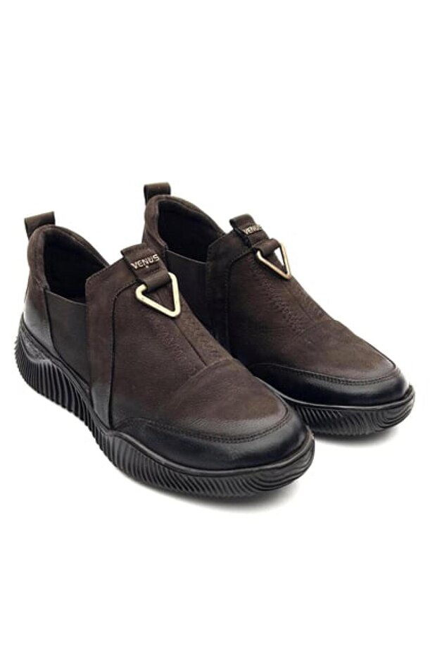 1953840K Women's Genuine Leather Elastic Thick Sole Casual Shoes