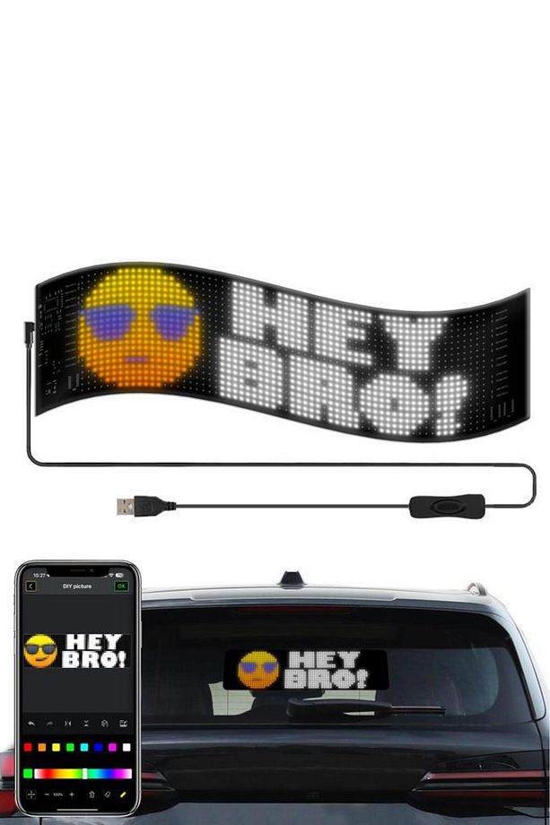 RP937 LED Matrix Panel 16x64cm Telefon Kontrollü Kayar LED Animasyon Aydınlatma - 4