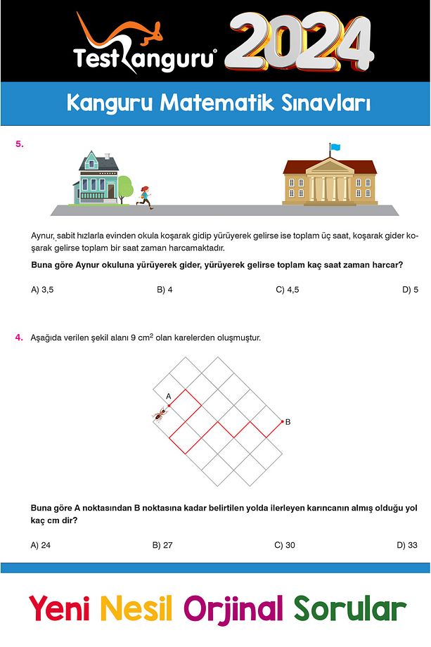 7. Sınıf Zihin Çalıştıran Eğlenceli Kanguru Matematik Soruları - 3